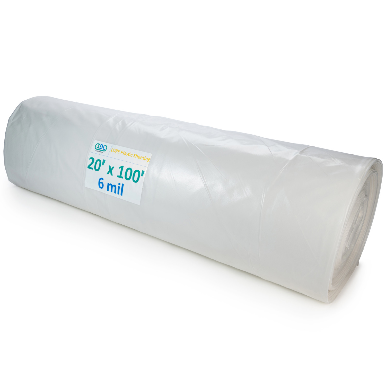 20' x 100' Clear 6 mil Greenhouse Plastic Sheeting, LDPE Film Roll, 2000 sq. ft. Area 20' x 100' Clear 6 mil Greenhouse Plastic Sheeting, LDPE Film Roll, 2000 sq. ft. Area